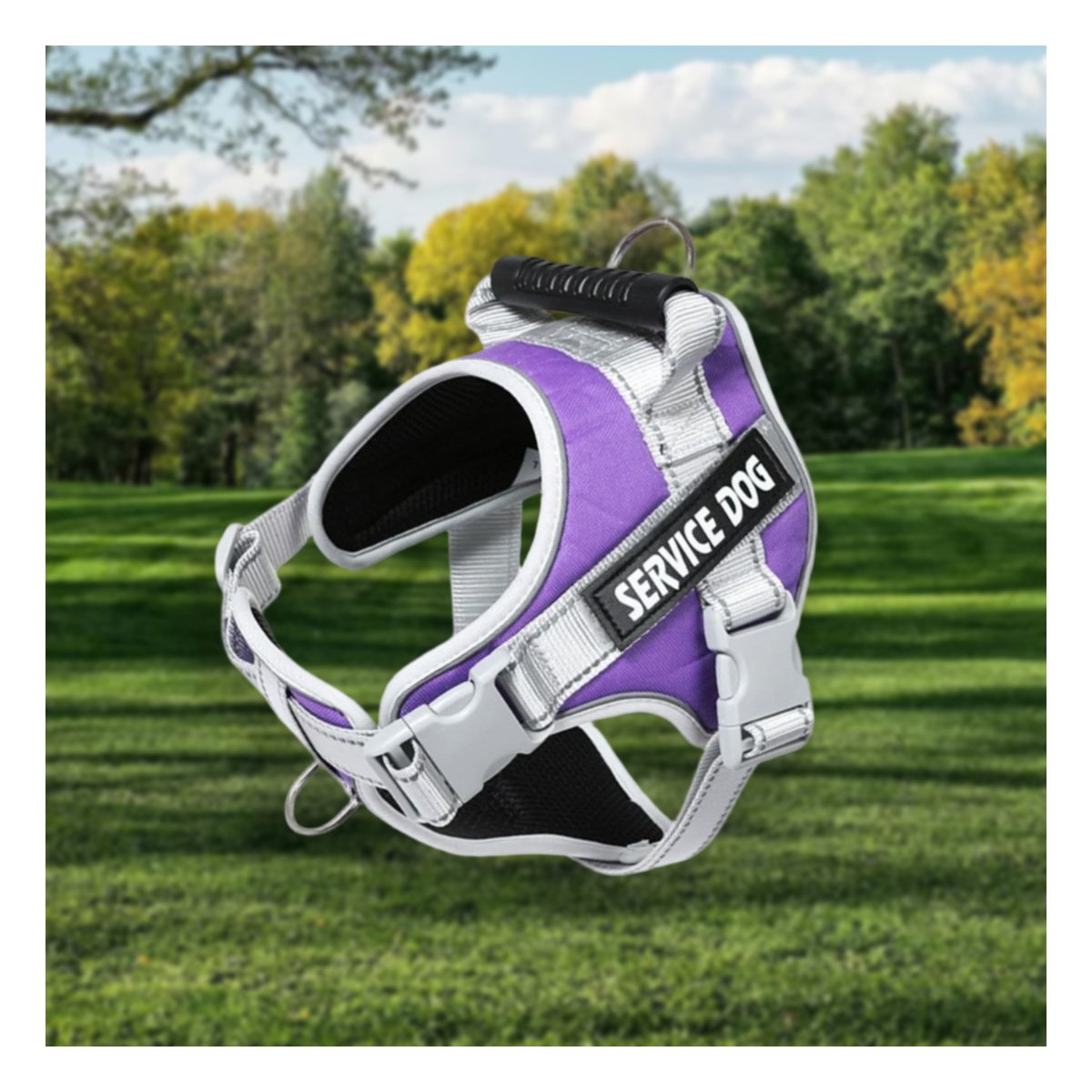 HARNESS PROFESIONAL SERVICE DOG TALLA L MORADO CON ASA Y+PAPEL REGALO - 2