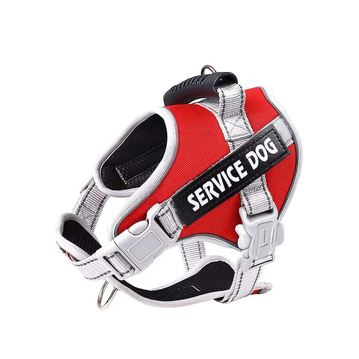 PACK4 ARNES RESISTENTE SERVICE DOG TALLA L ROJO CON ASA Y+PAPEL REGALO - 3