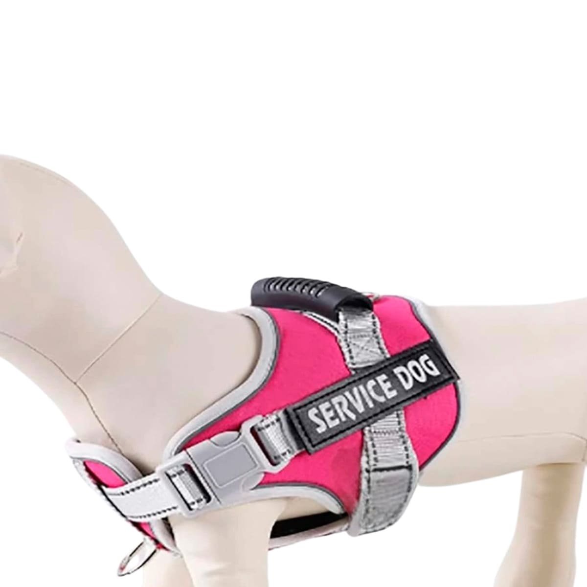 PECHERA AJUSTABLE SERVICE DOG TALLA L FUCSIA CON ASA Y+LIGAS REGALO - 3