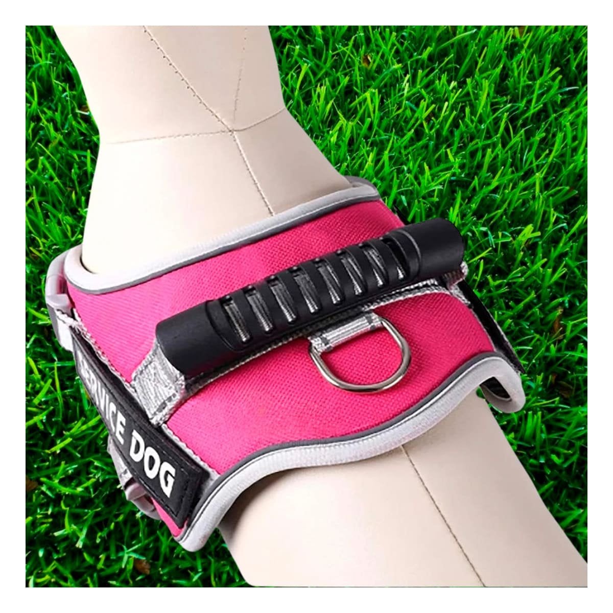 PACK4 PECHERA RESISTENTE SERVICE DOG TALLA L FUCSIA CON ASA - 3