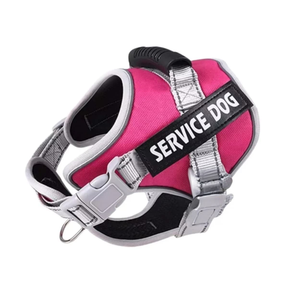 PACK4 ARNES RESISTENTE SERVICE DOG TALLA XL FUCSIA CON ASA Y+PAPEL REGALO - 3