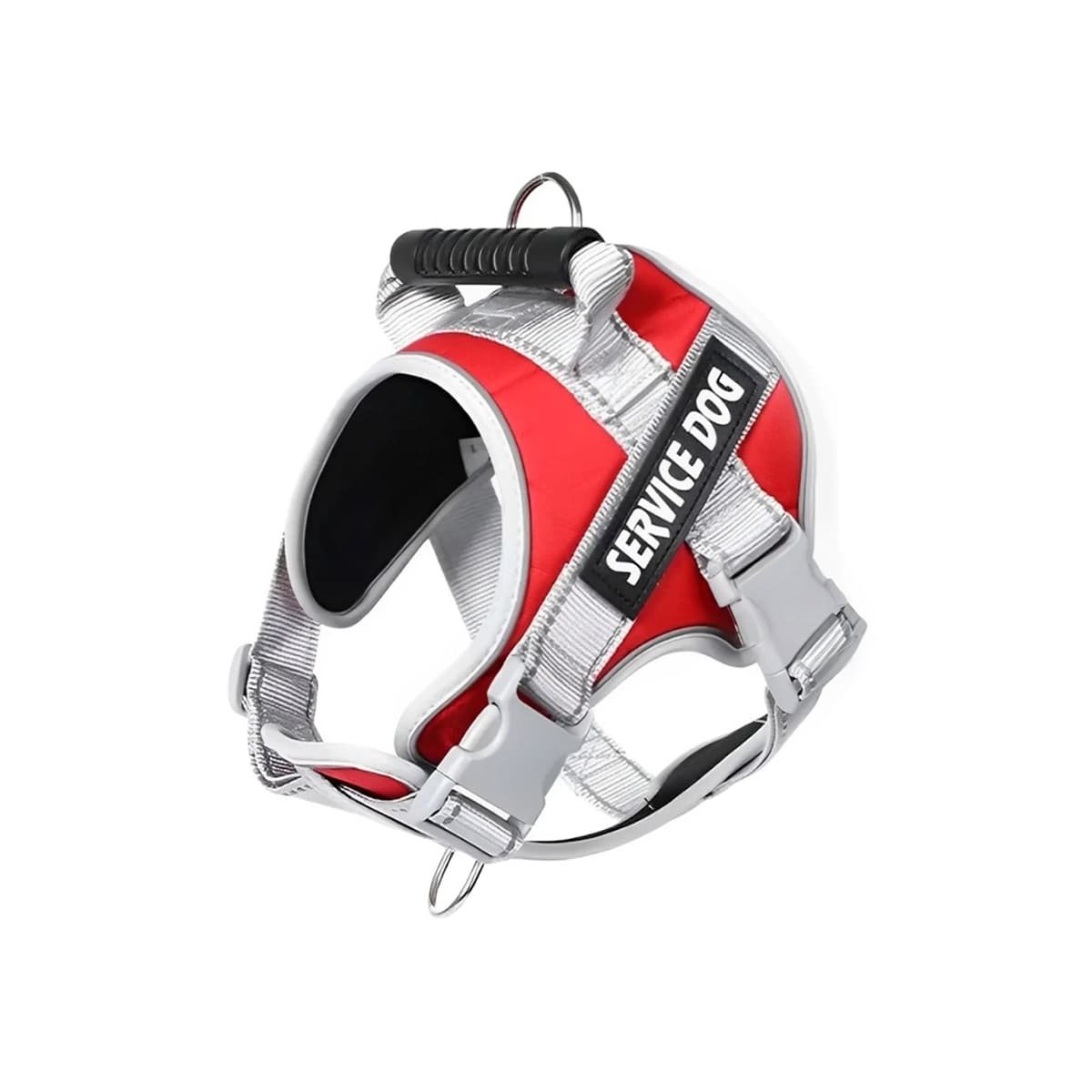 PETO PROFESIONAL SERVICE DOG TALLA XL ROJO CON ASA Y+REGALO STICKER - 3