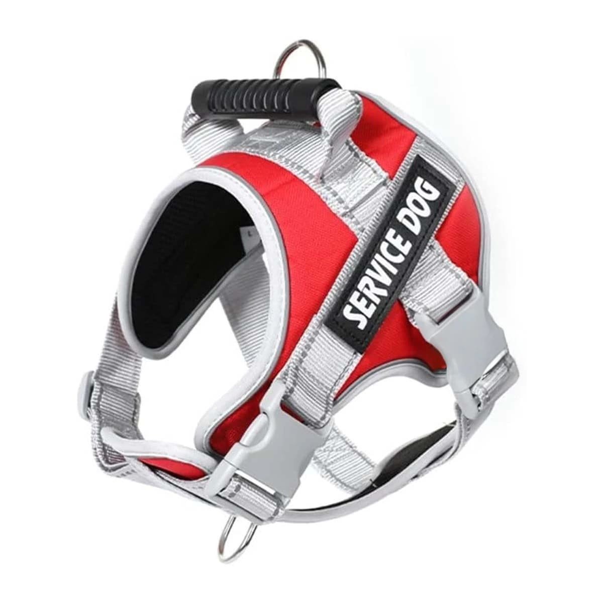 HARNESS PROFESIONAL SERVICE DOG TALLA L ROJO CON ASA Y+PAPEL REGALO - 1