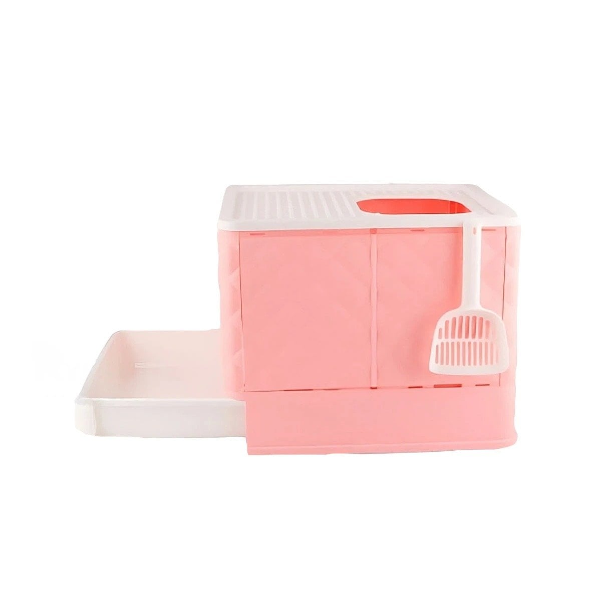 PACK2 ARENERO DE GATO FORMA CUBO COLOR ROSADO CON BANDEJA INTERIOR DESMONTABLE Y+REGALO STICKER - 2