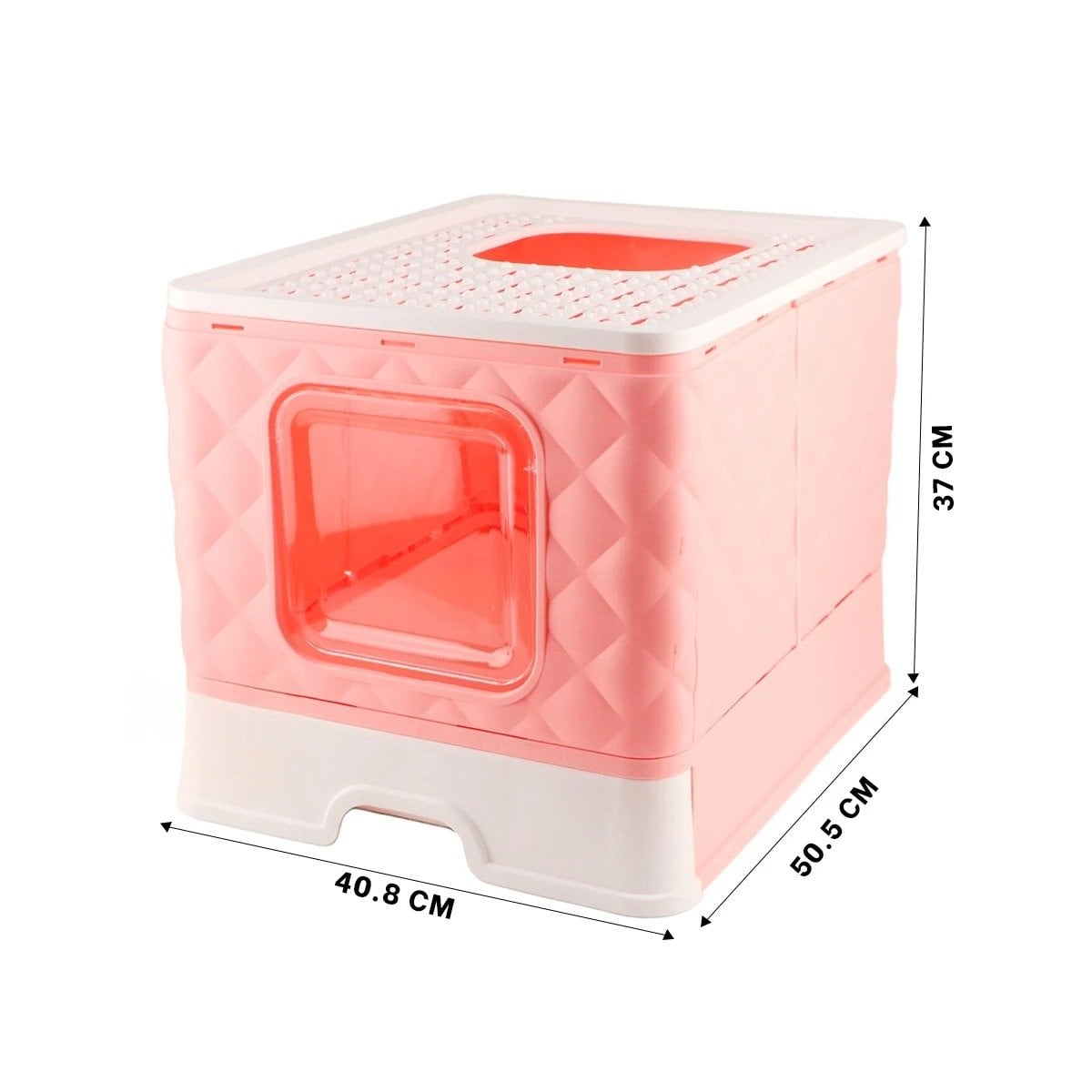 PACK2 ARENERO DE GATO FORMA CUBO COLOR ROSADO CON BANDEJA INTERIOR DESMONTABLE Y+REGALO STICKER - 4