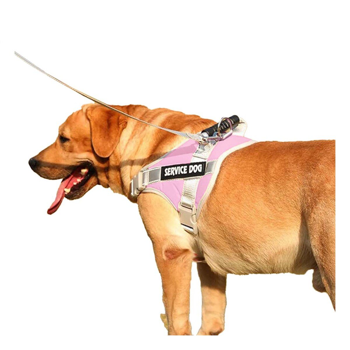 PACK6 PECHERA COMODA SERVICE DOG TALLA XL ROSADO CLARO CON ASA Y+REGALO STICKER - 2