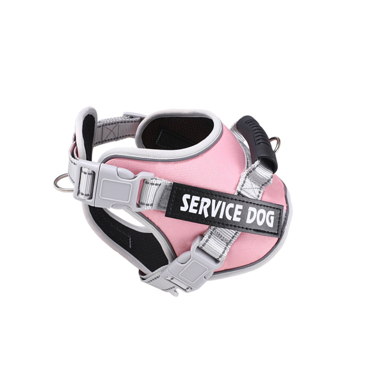 PACK4 ARNES RESISTENTE SERVICE DOG TALLA L ROSADO CLARO CON ASA Y+PAPEL REGALO - 3