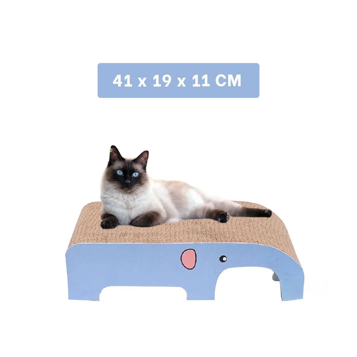 PACK2 RASCADOR PARA GATO EN FORMA DE ELEFANTE EN MARRON CON BASE DE CARTON FIRME Y+PAPEL REGALO - 4