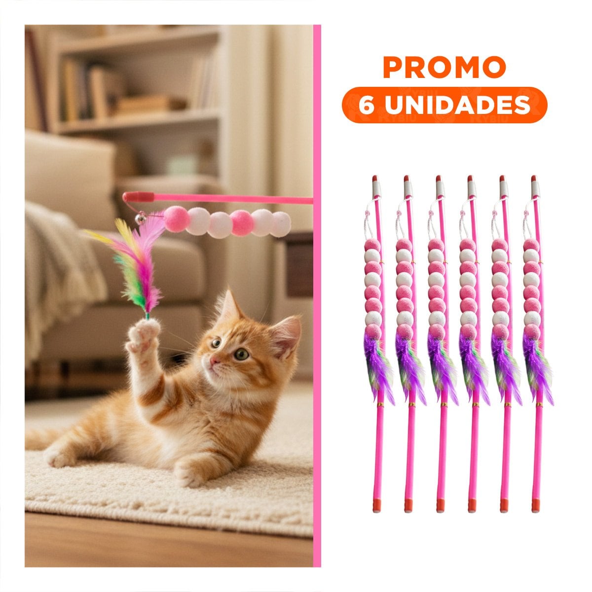 PACK6 ESTIMULO EN COLOR ROSADO CON BOLITAS PLASTICO PARA MOVIMIENTO LIGERO - 1