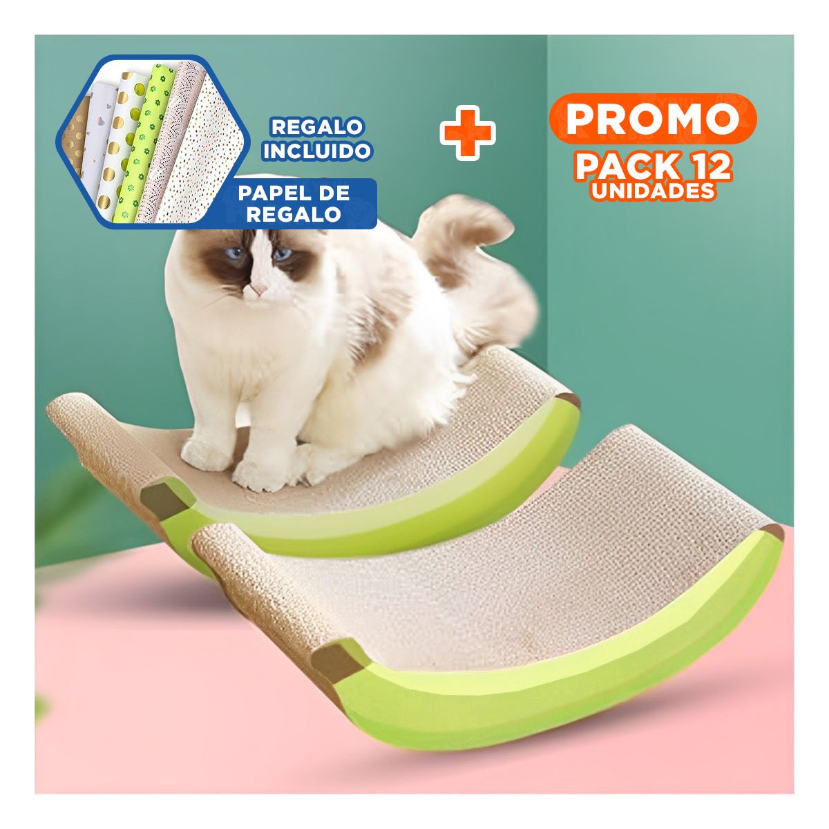 PACK12 ESTRUCTURA CREATIVA PLATANO EN COLOR MARRON CON BASE ESTABLE Y+PAPEL REGALO - 1