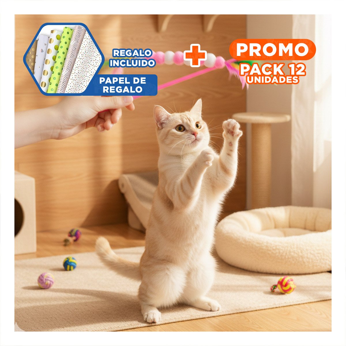 PACK12 ACCESORIO INTERACTIVO EN COLOR ROSADO CON BOLITAS PLASTICO FLEXIBLE Y+PAPEL REGALO - 1