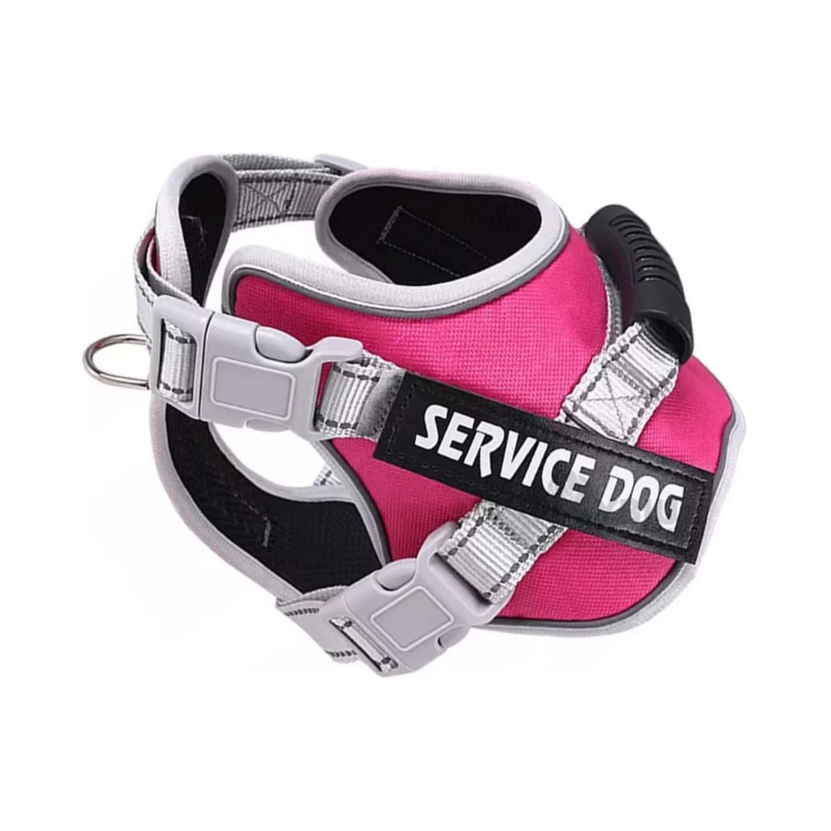 PACK2 PETO AJUSTABLE SERVICE DOG TALLA XL FUCSIA CON ASA Y+REGALO STICKER - 2
