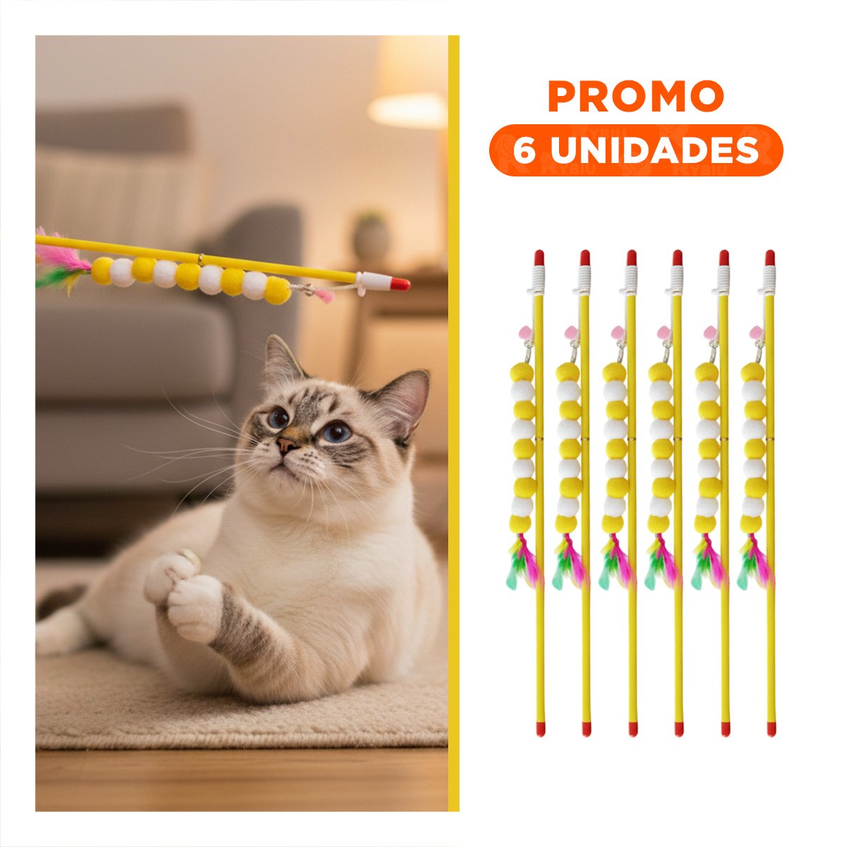 PACK6 ESTIMULO EN COLOR AMARRILLO CON BOLITAS PLASTICO PARA MOVIMIENTO LIGERO - 1