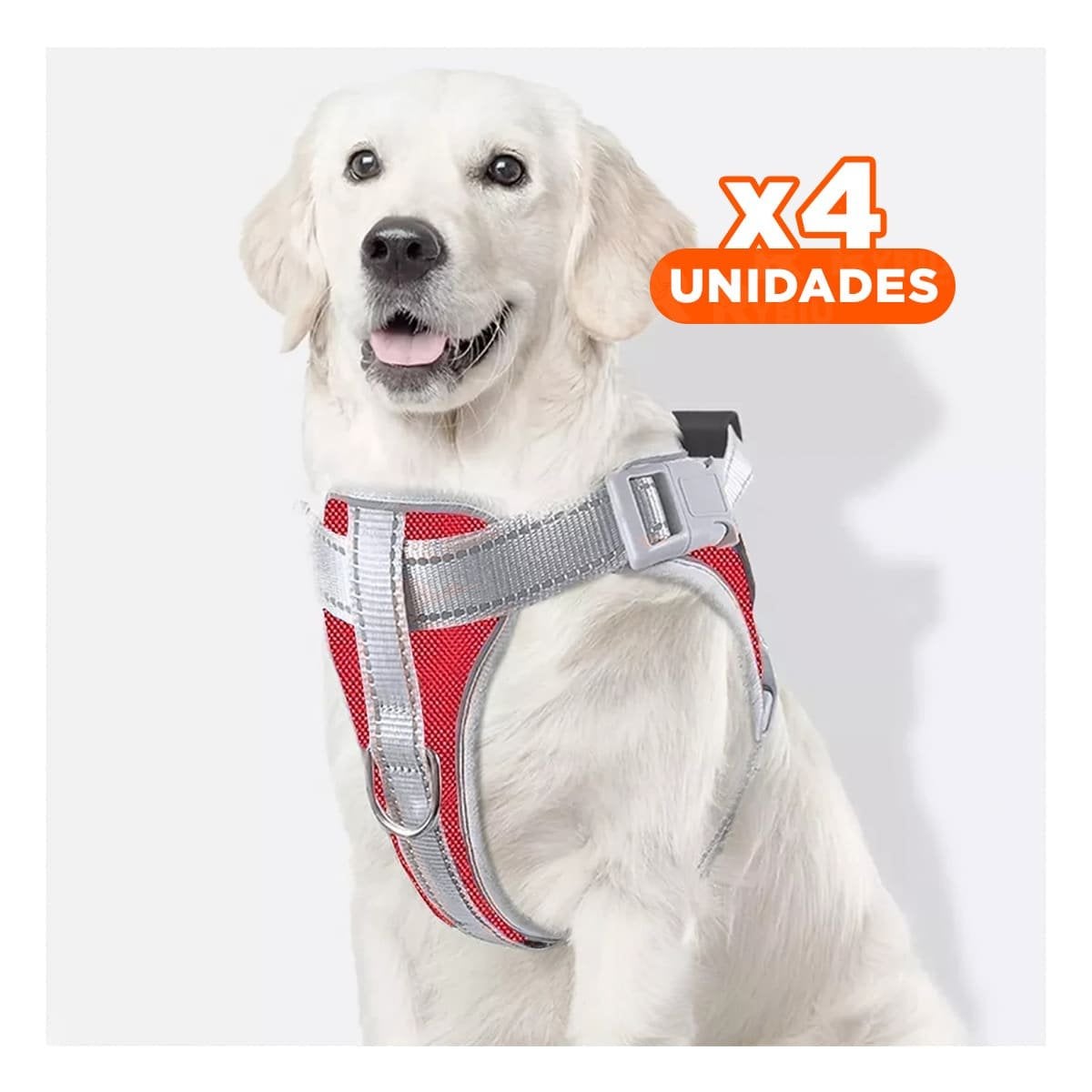PACK4 PECHERA RESISTENTE SERVICE DOG TALLA XL ROJO CON ASA - 1