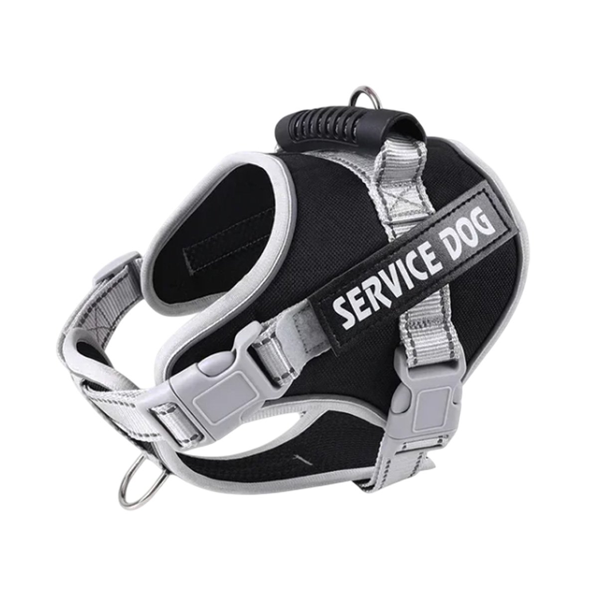 PACK2 PETO AJUSTABLE SERVICE DOG TALLA XL NEGRO CON ASA Y+REGALO STICKER - 2