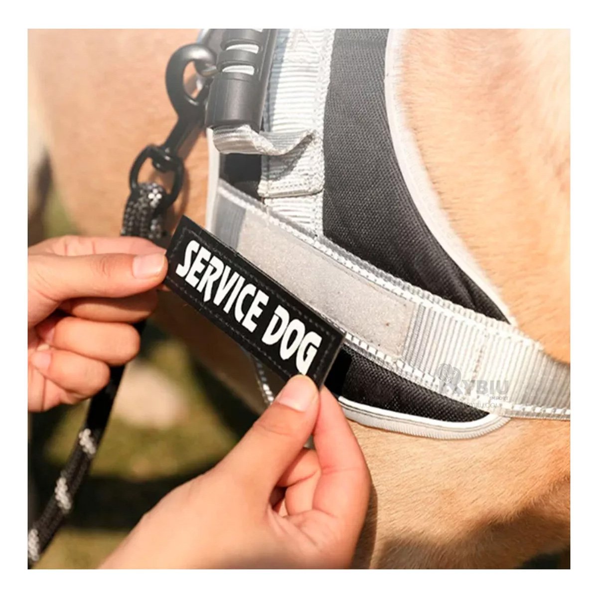 PACK2 PETO AJUSTABLE SERVICE DOG TALLA XL NEGRO CON ASA Y+REGALO STICKER - 5