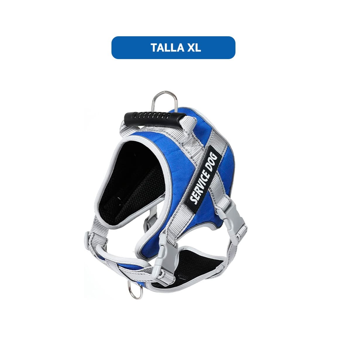 PACK4 CHALECO RESISTENTE SERVICE DOG TALLA XL AZUL CON ASA Y+REGALO STICKER - 4