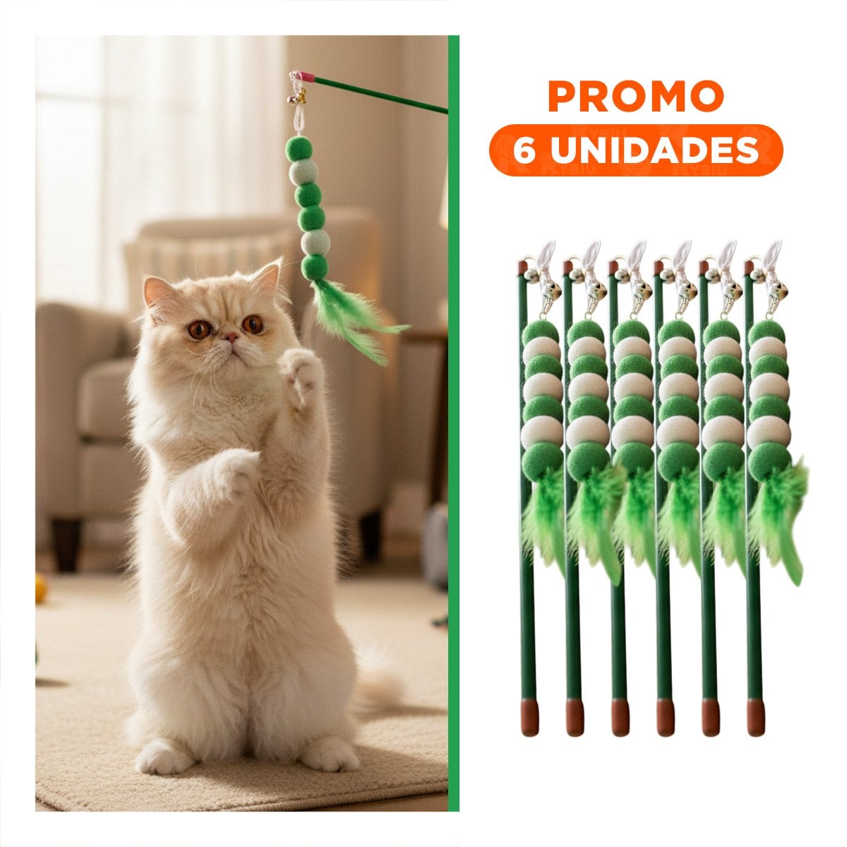 PACK6 ESTIMULO EN COLOR VERDE CON BOLITAS PLASTICO PARA MOVIMIENTO LIGERO - 1