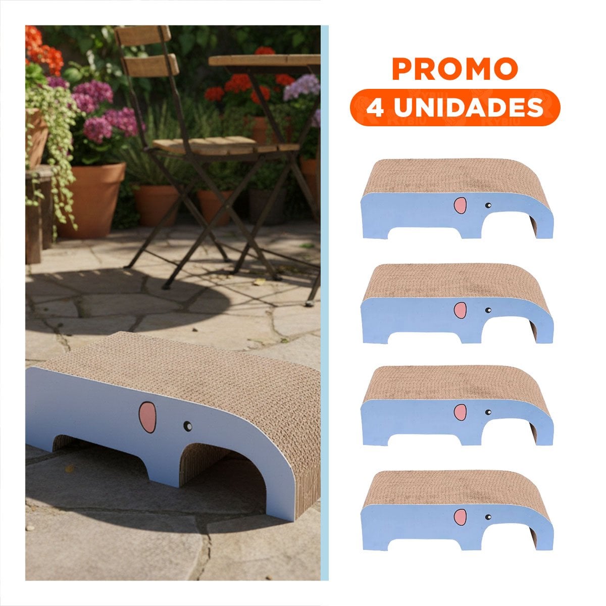 PACK4 MODELO COMPACTO ELEFANTE EN COLOR MARRON CON BASE DE CARTON REFORZADO Y+REGALO STICKER - 1