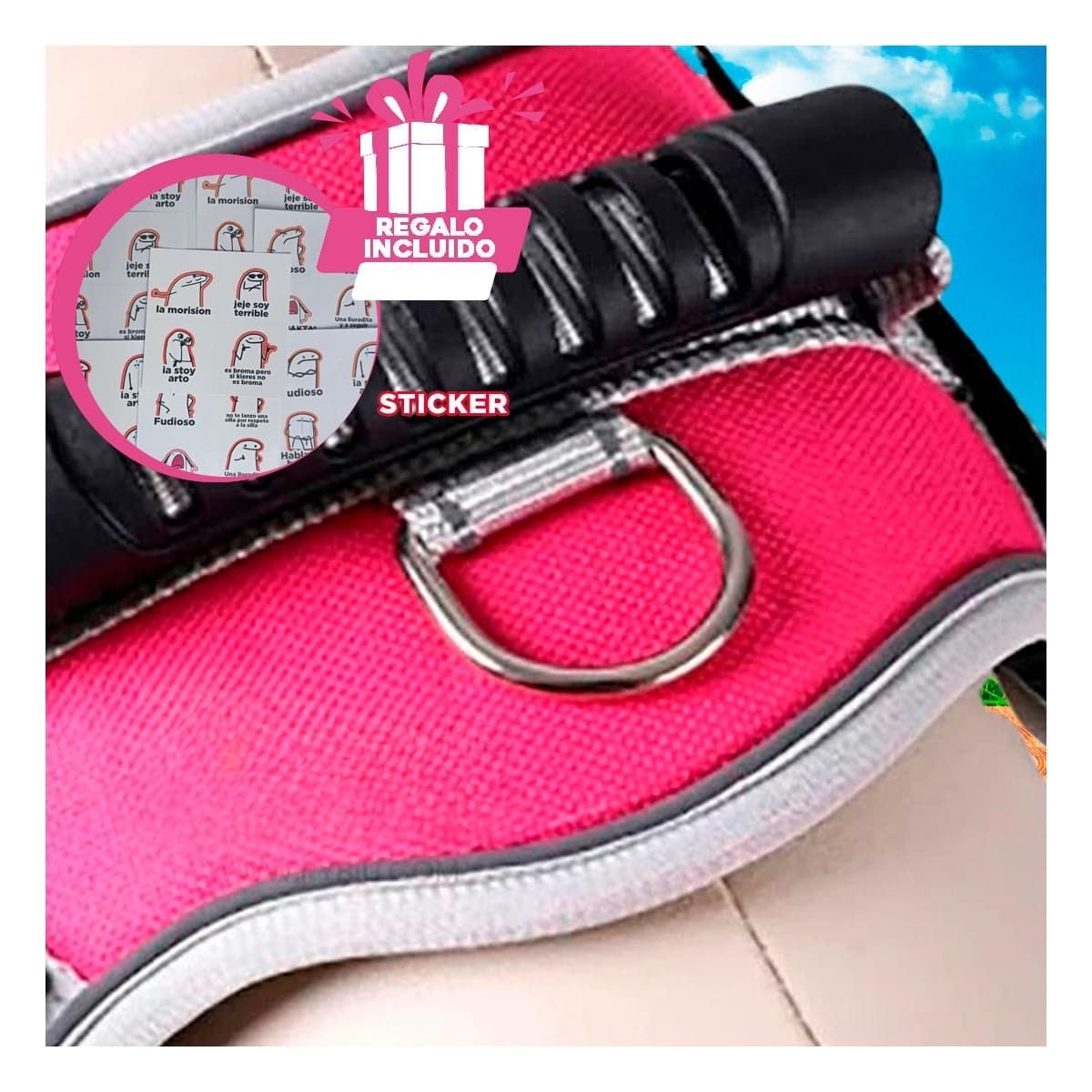 PETO PROFESIONAL SERVICE DOG TALLA L FUCSIA CON ASA Y+REGALO STICKER - 1