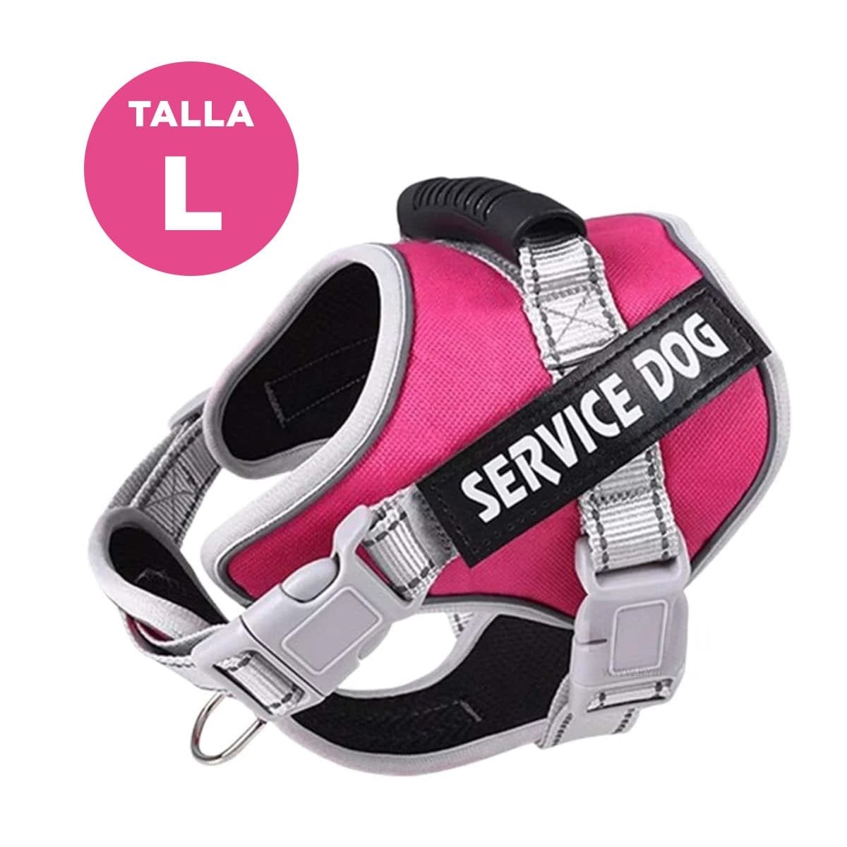 PETO PROFESIONAL SERVICE DOG TALLA L FUCSIA CON ASA Y+REGALO STICKER - 4