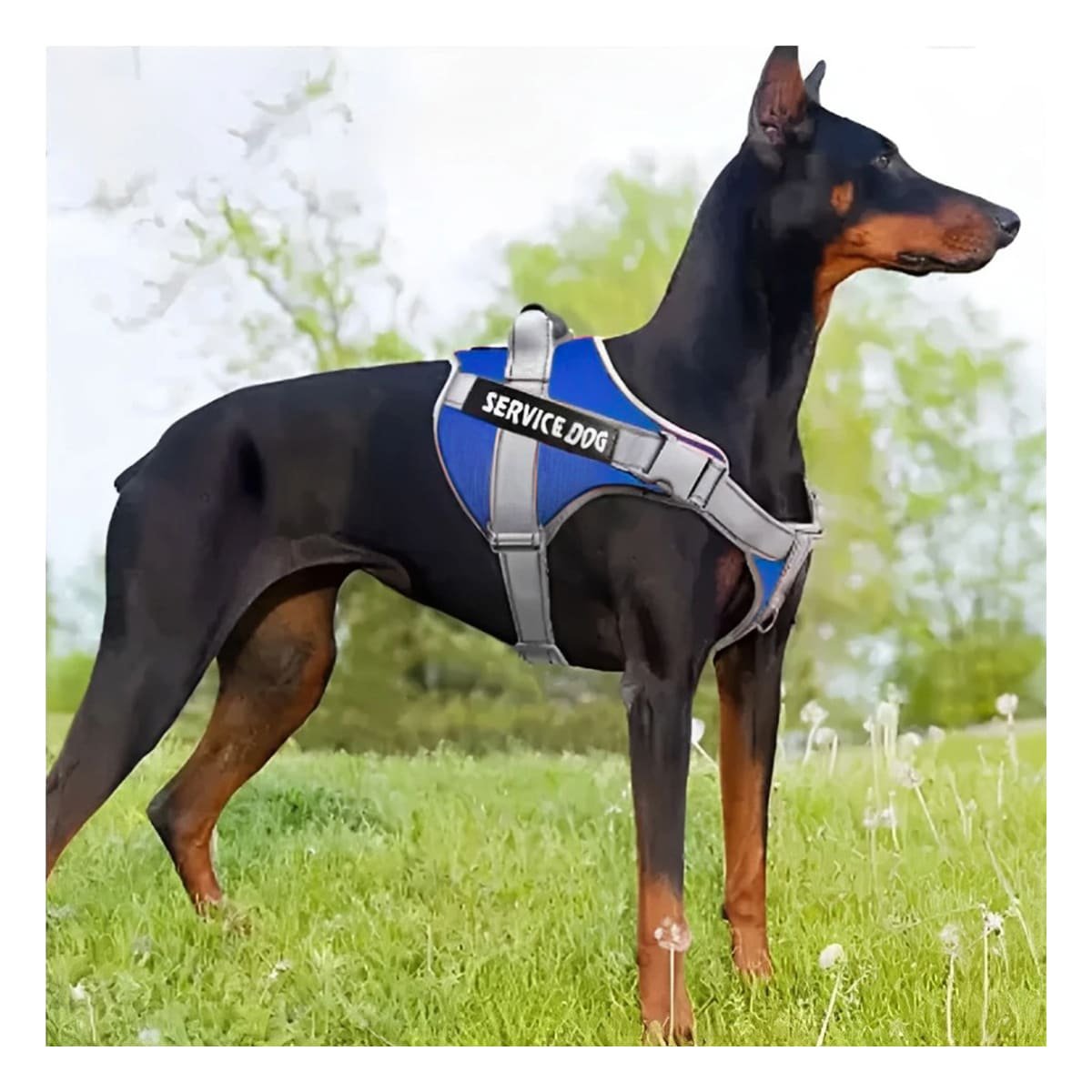PACK4 PECHERA RESISTENTE SERVICE DOG TALLA XL AZUL CON ASA - 3