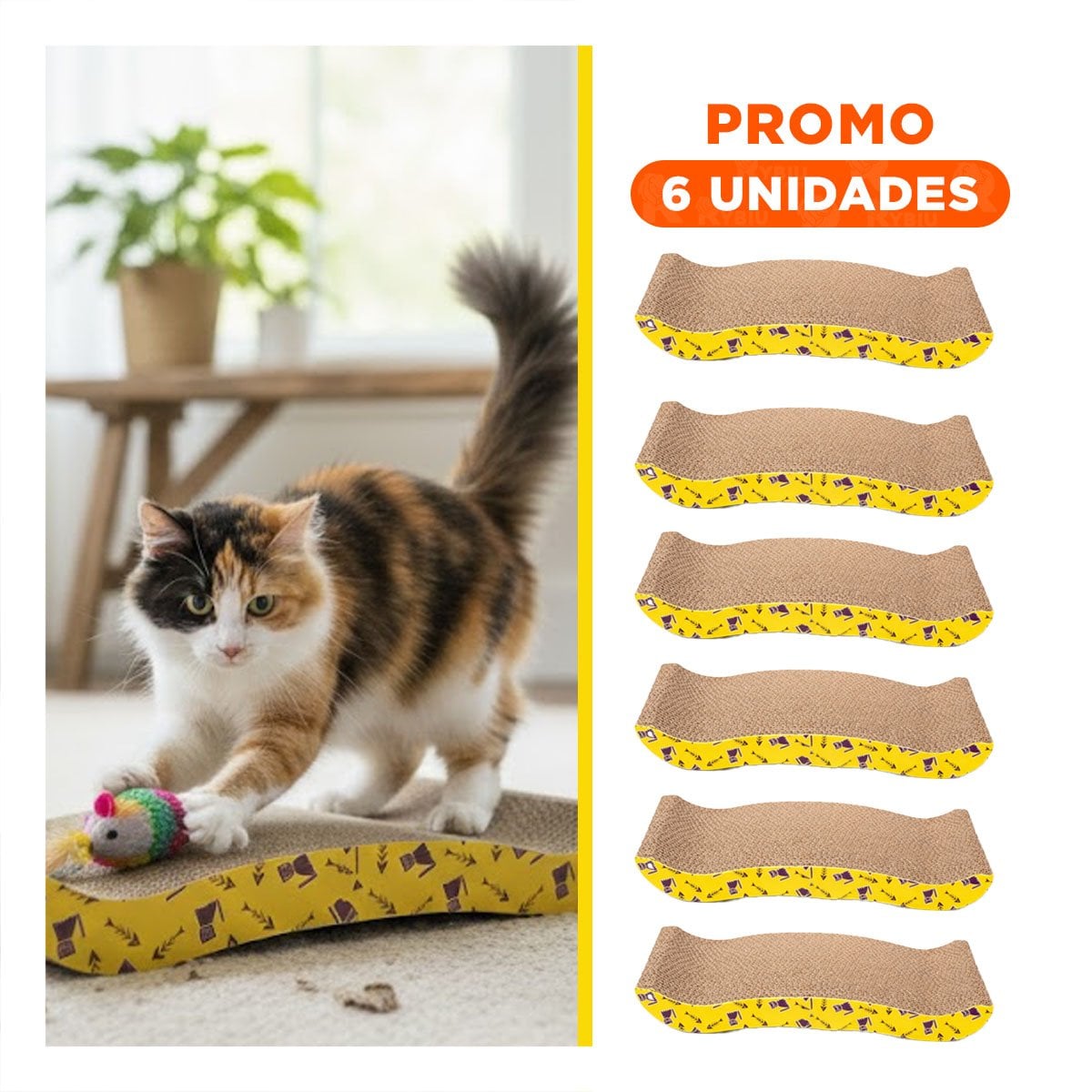 PACK6 MODULO PARA GATOS EN FORMA DE C CON BASE ANTIDESLIZANTE - 1