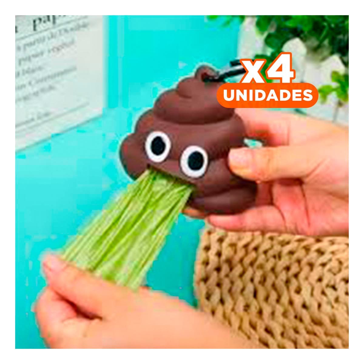 PACK4 DISPENSADOR LIGERO DE BOLSAS EN FORMA DE POPO MARRON - 1