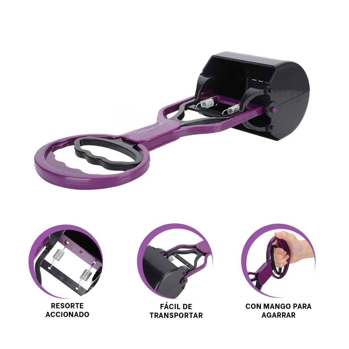 RECOGEDOR RESISTENTE MORADO PARA PERROS Y GATOS - 3