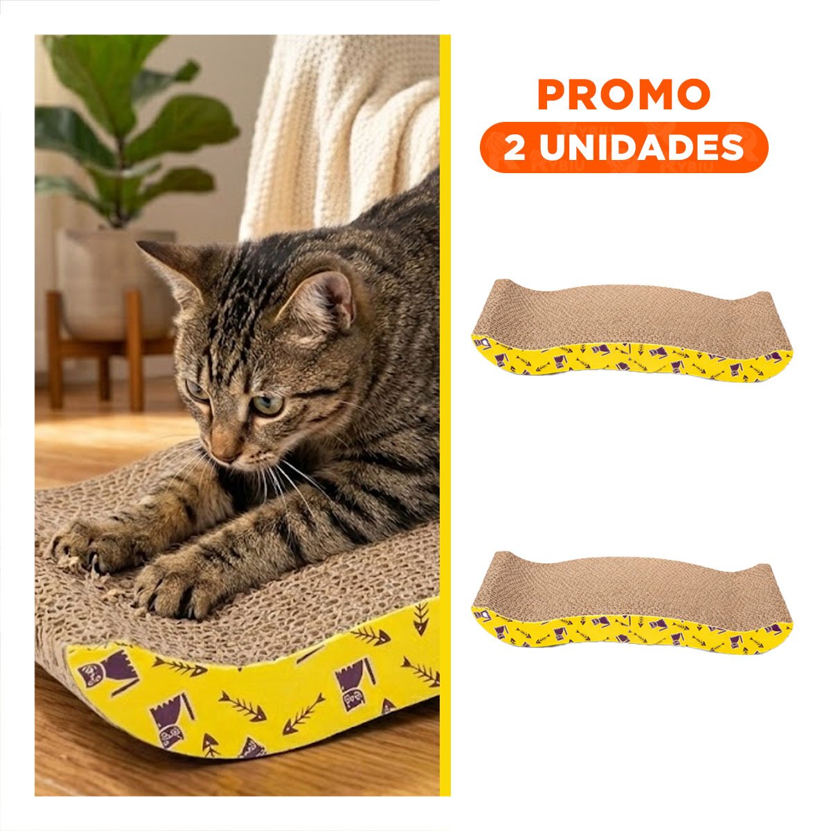 PACK2 CURVA DE RASGADO PARA GATOS EN FORMA DE C CON DISENO MODERNO - 1