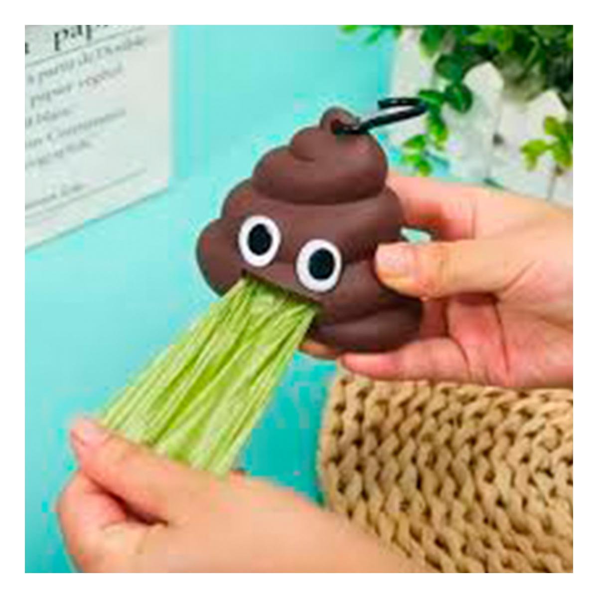 DISPENSADOR PORTATIL DE BOLSAS EN FORMA DE POPO MARRON Y+LIGAS REGALO - 2
