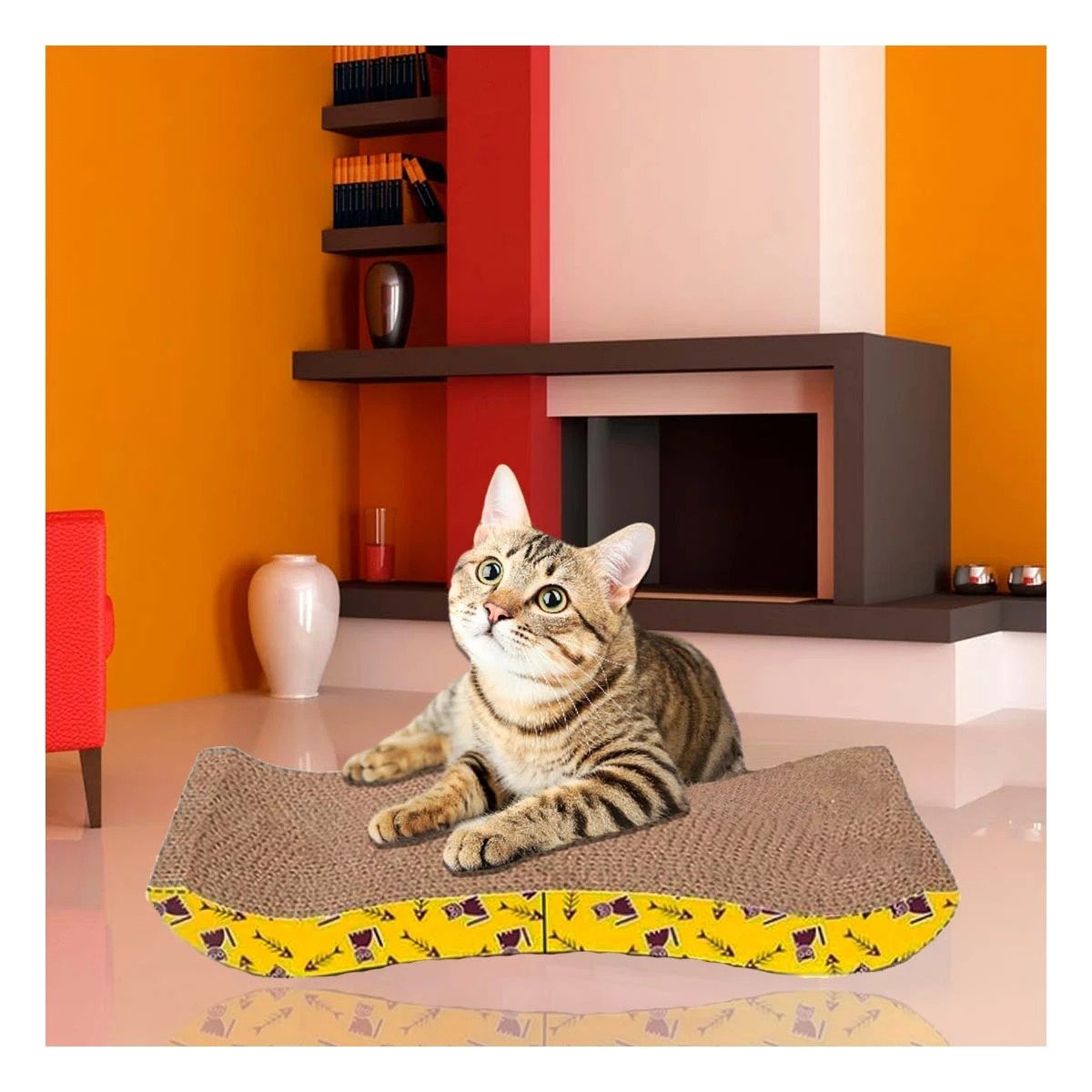 PACK4 GIMNASIO PARA GATOS EN FORMA DE C CON DISENO COMPACTO Y+PAPEL REGALO - 5