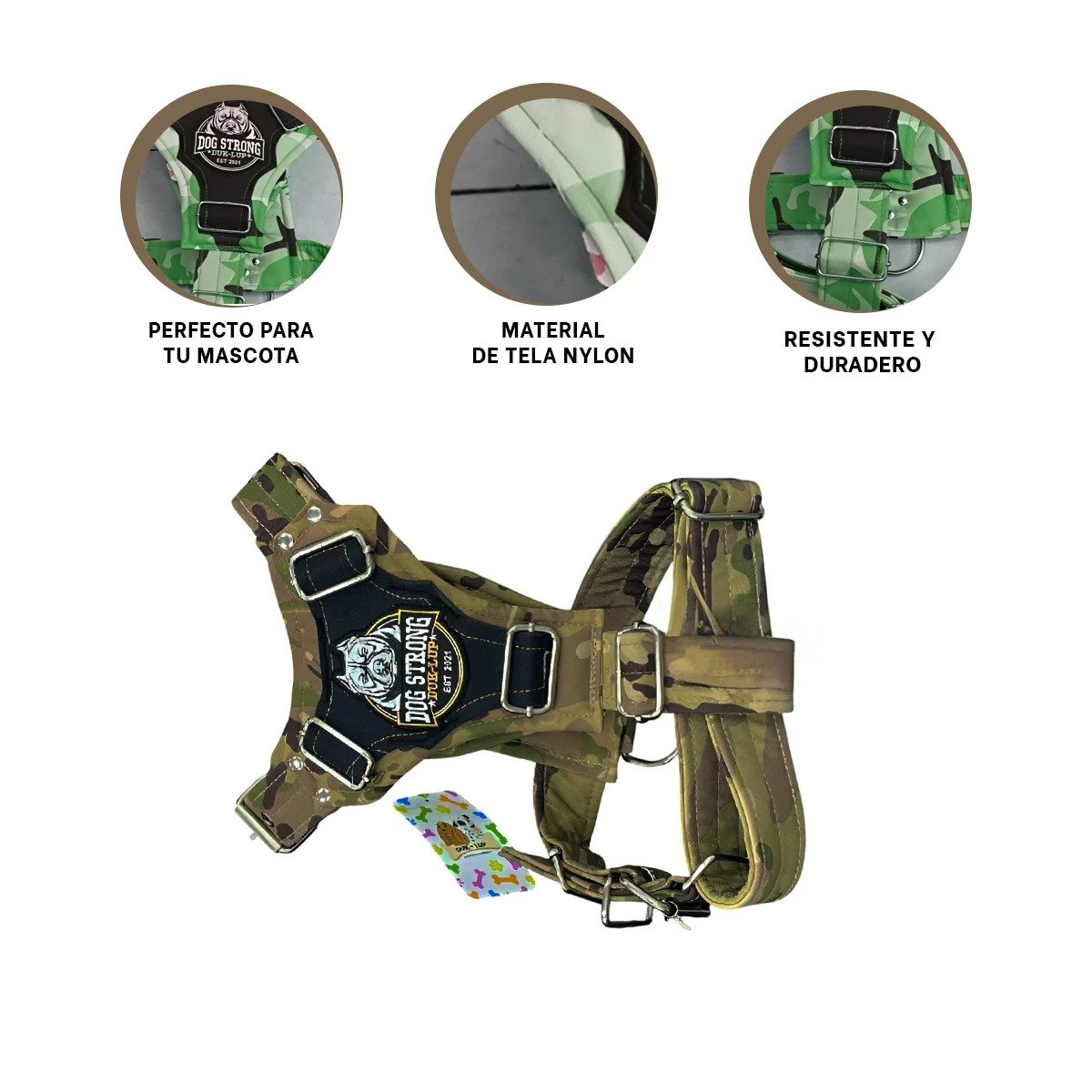 PETO PARA PERRO DOG STRONG VERDE CLARO TALLA M FIRME Y RESISTENTE - 3