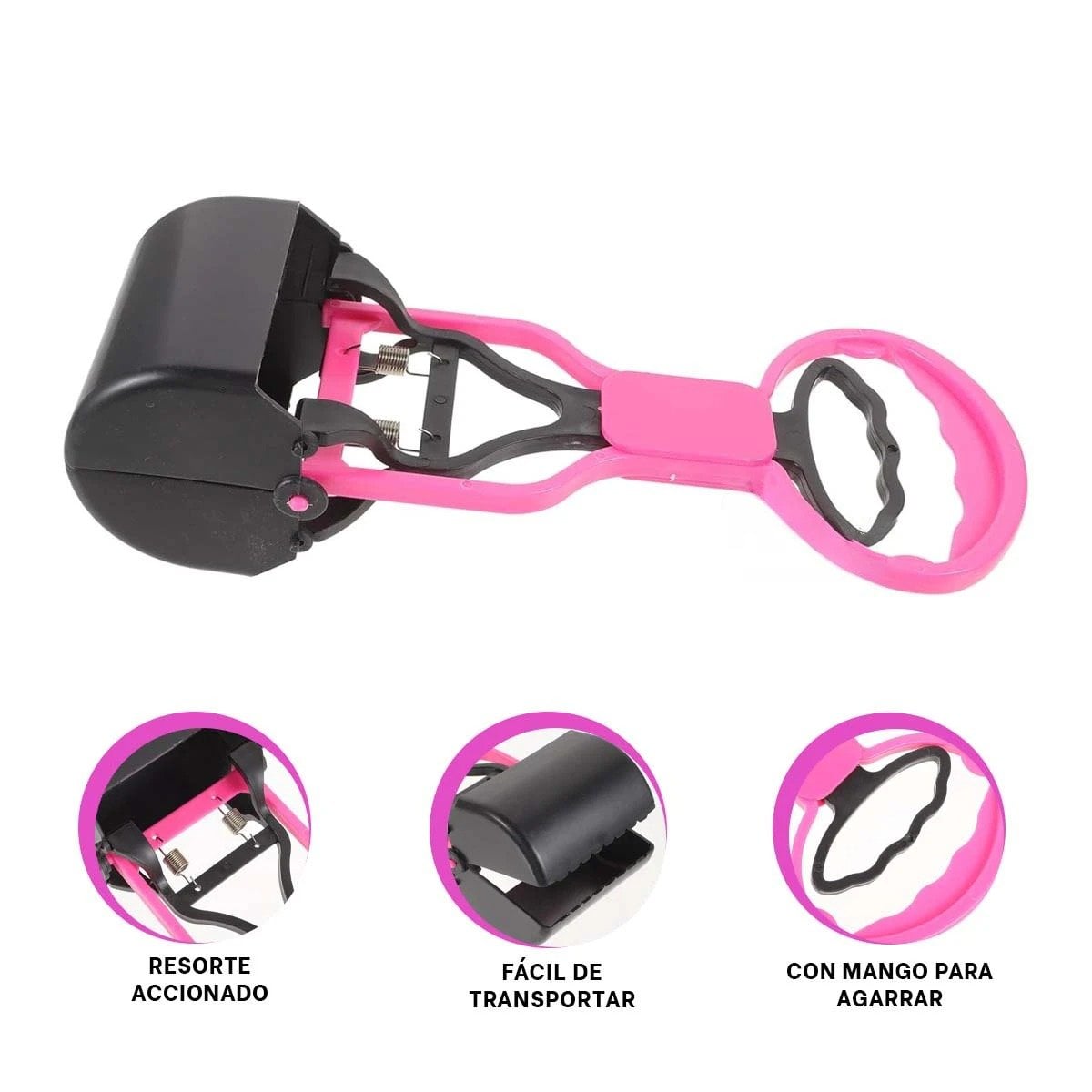 RECOLECTOR RESISTENTE ROSADO PARA LIMPIEZA DE HECES - 3