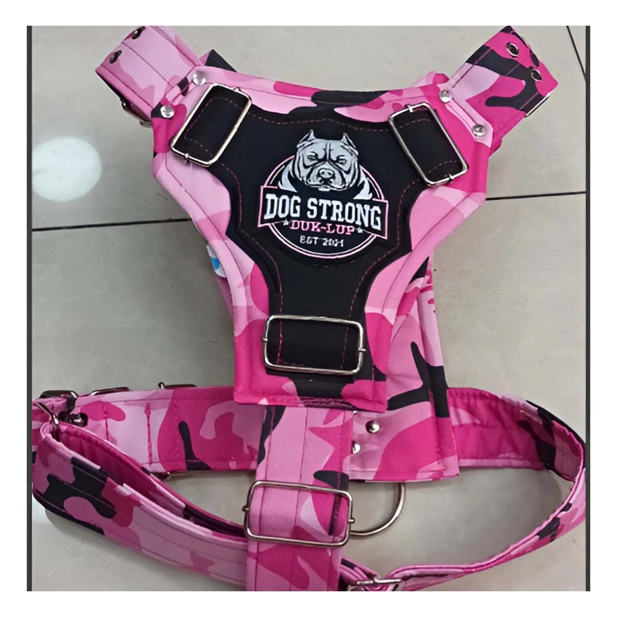 PACK4 ACCESORIO RESISTENTE DOG STRONG ROSADO TALLA M PARA PERRO Y+REGALO STICKER - 5