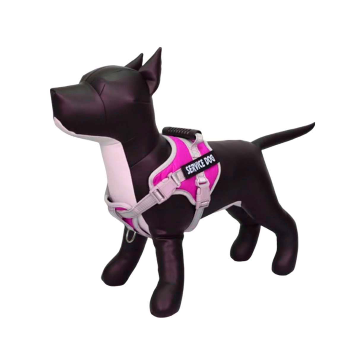 HARNESS PROFESIONAL SERVICE DOG TALLA XS FUCSIA CON ASA Y+PAPEL REGALO - 1