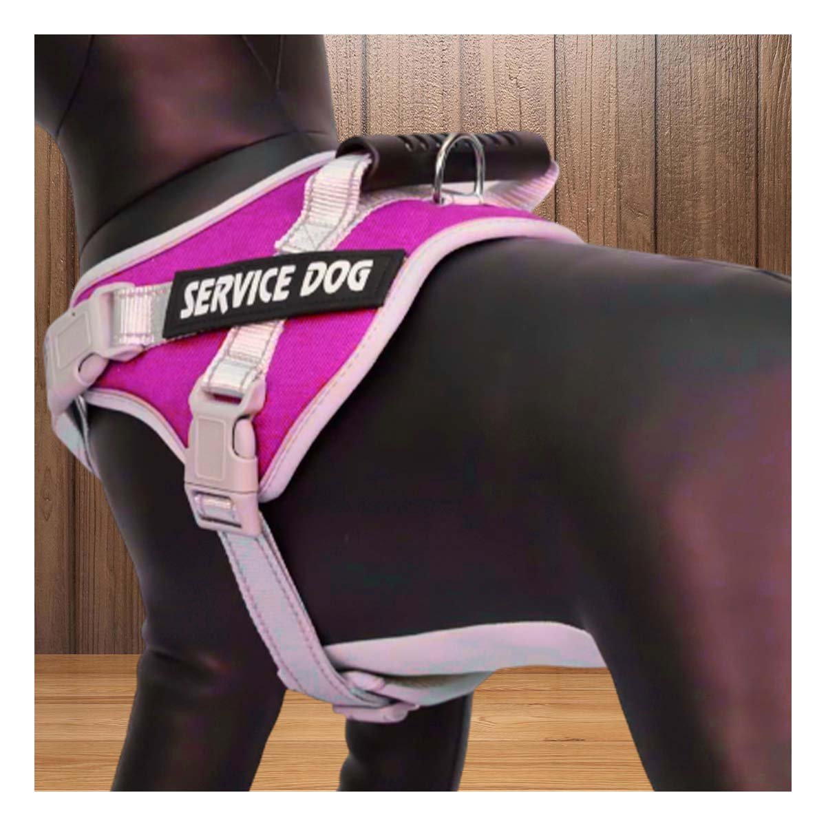 HARNESS PROFESIONAL SERVICE DOG TALLA XS FUCSIA CON ASA Y+PAPEL REGALO - 5