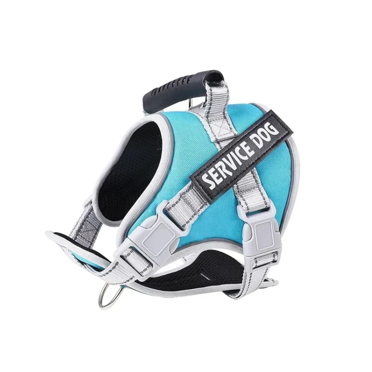 PACK2 PETO AJUSTABLE SERVICE DOG TALLA XS TURQUEZA CON ASA Y+REGALO STICKER - 2