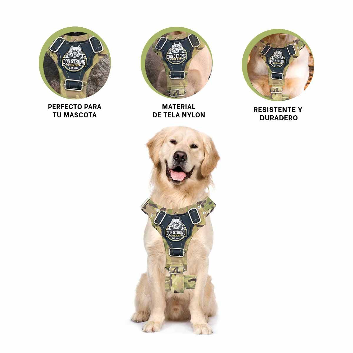 SOPORTE CANINO DOG STRONG VERDE CLARO TALLA L CON DISENO DURABLE - 3