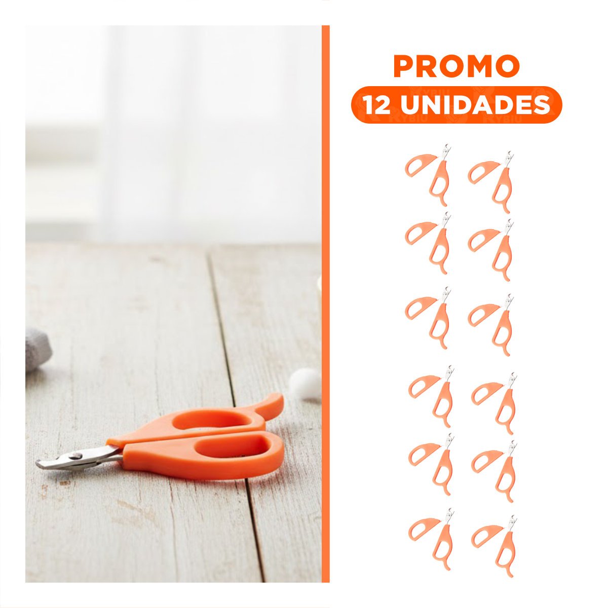 PACK12 PINZA ERGONOMICA PARA GATOS Y CACHORROS NARANJA Y+REGALO STICKER - 1