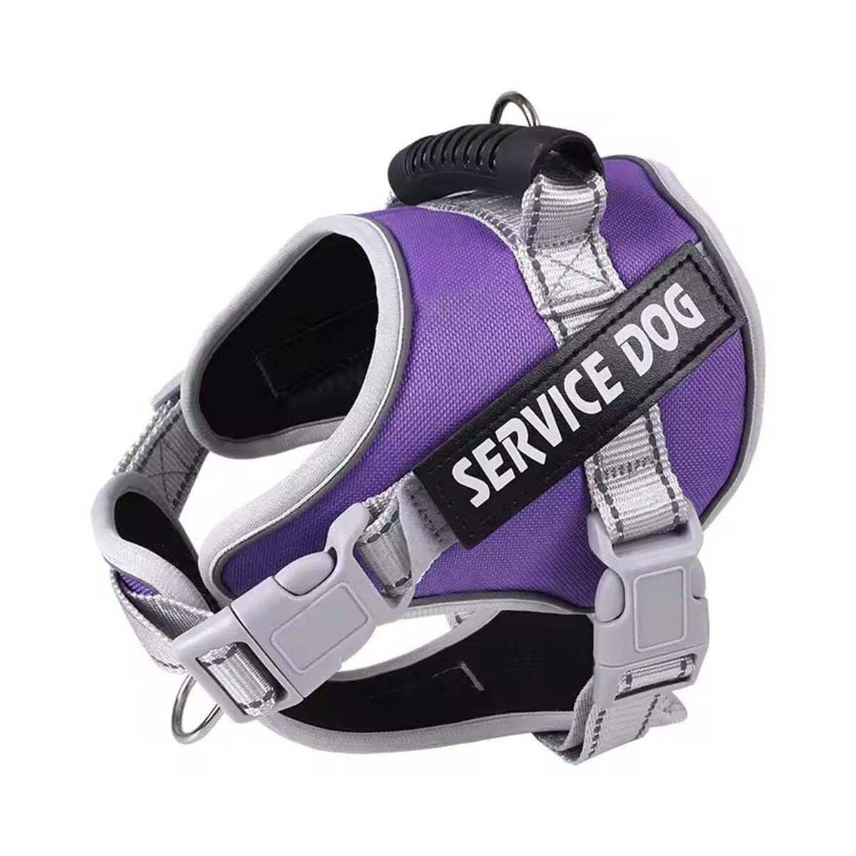 PACK2 PETO AJUSTABLE SERVICE DOG TALLA XL MORADO CON ASA Y+REGALO STICKER - 2