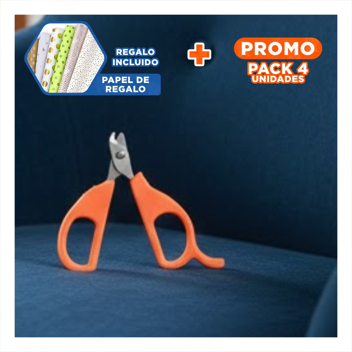 PACK4 CORTAUÑAS PRACTICO PARA GATOS Y CACHORROS NARANJA Y+PAPEL REGALO - 1