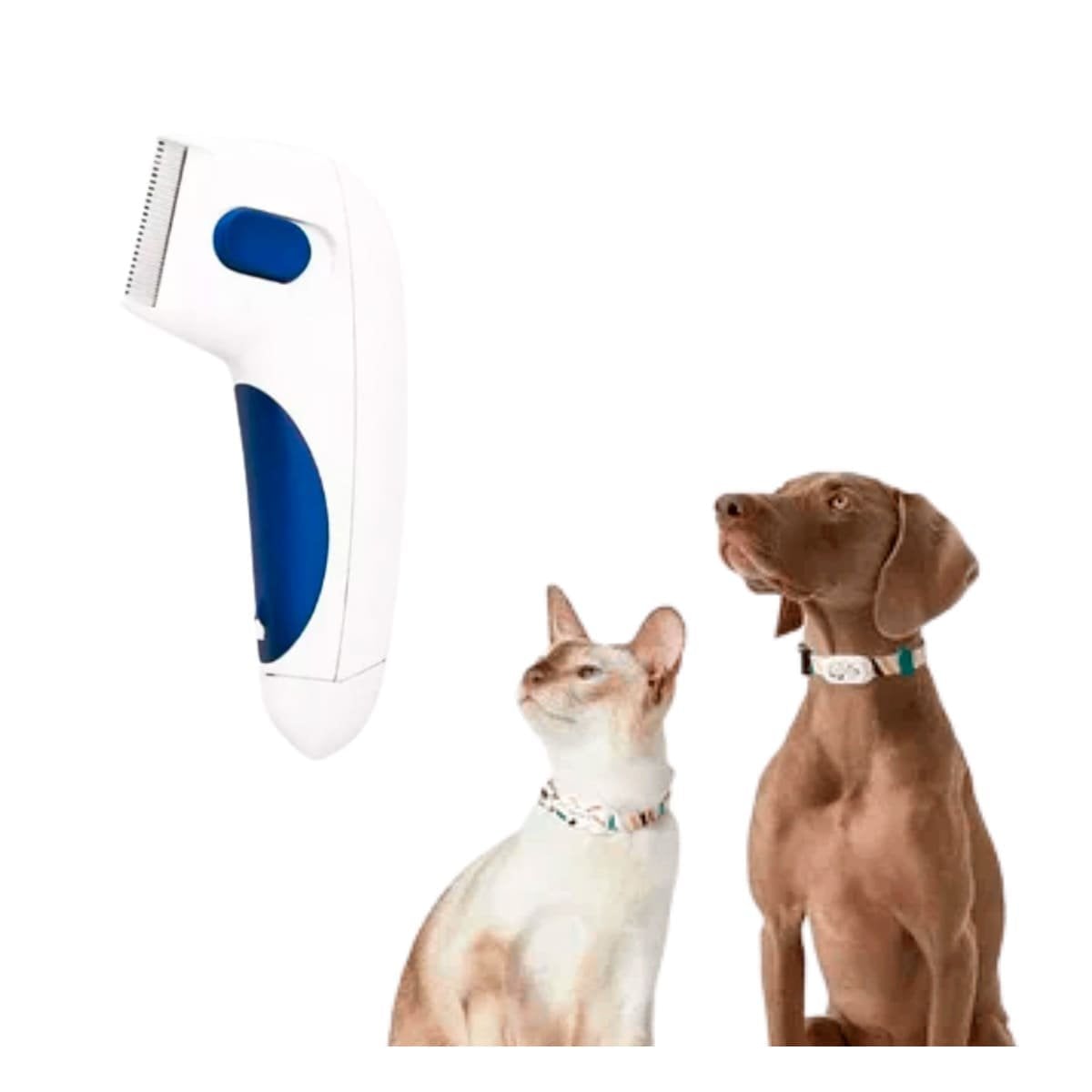 PEINE MATA PIOJOS ELECTRICO BLANCO CON AZUL PARA PERROS Y+LIGAS REGALO - 3