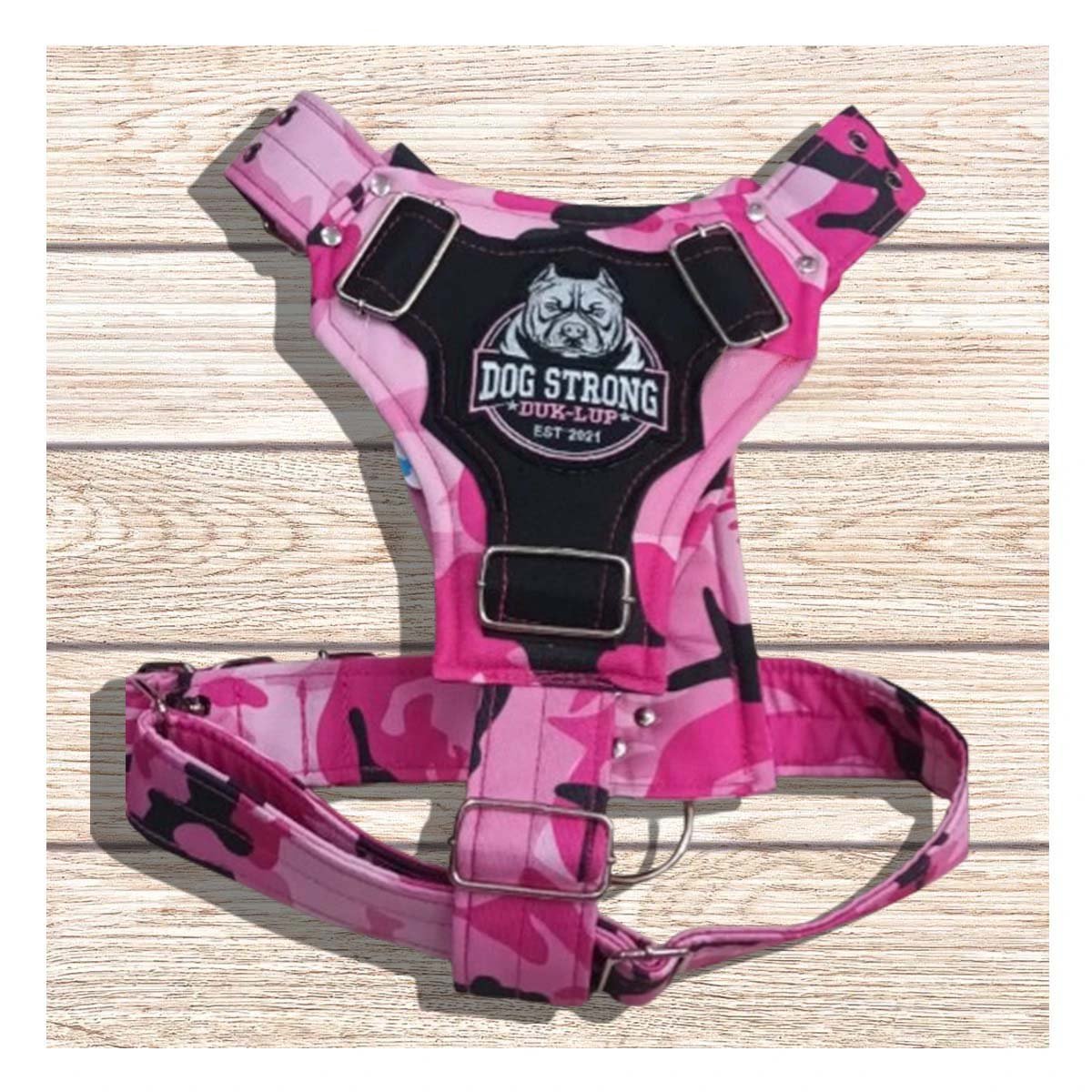 PACK2 EQUIPO CANINO DOG STRONG ROSADO TALLA L CON AJUSTE PRACTICO Y+REGALO STICKER - 5