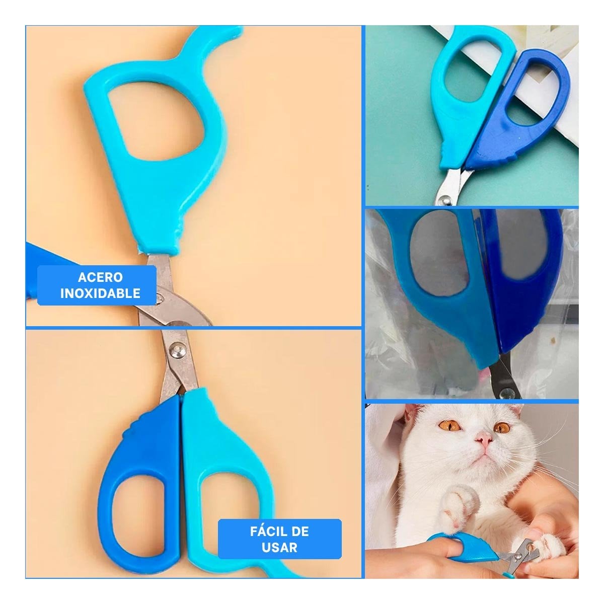 ALICATE SEGURO PARA GATOS Y CACHORROS CELESTE - 5