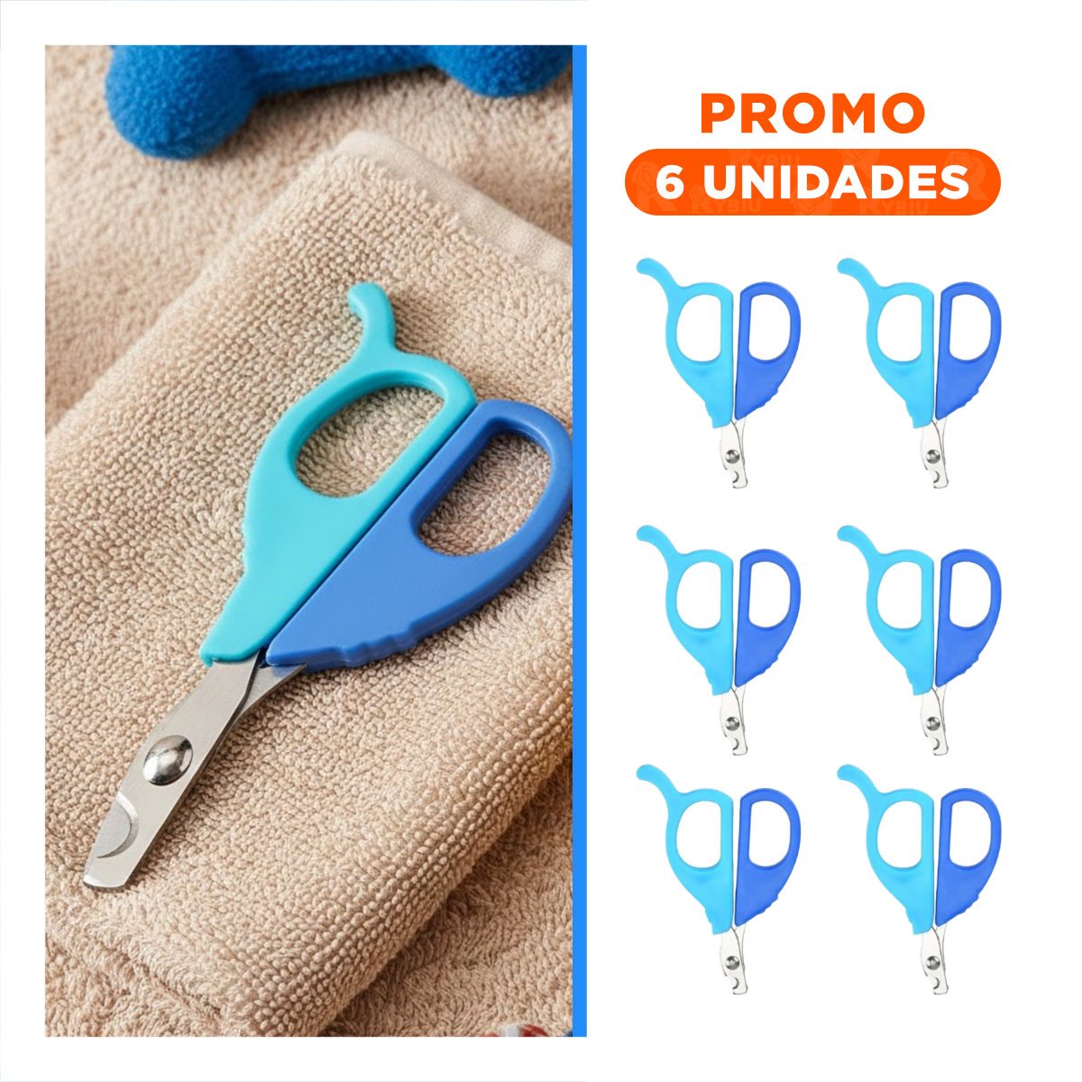 PACK6 PINZA PRACTICA PARA GATOS Y CACHORROS CELESTE - 1