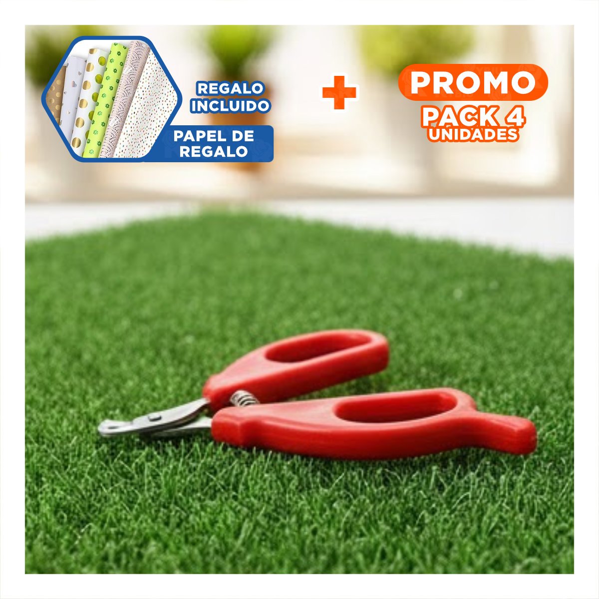 PACK4 CORTAUÑAS PRACTICO PARA GATOS Y CACHORROS ROJO Y+PAPEL REGALO - 1
