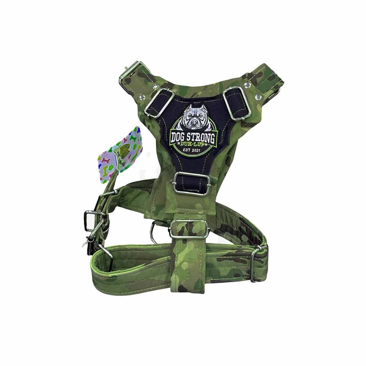 PACK2 EQUIPO CANINO DOG STRONG VERDE OSCURO TALLA L CON AJUSTE PRACTICO Y+REGALO STICKER - 2