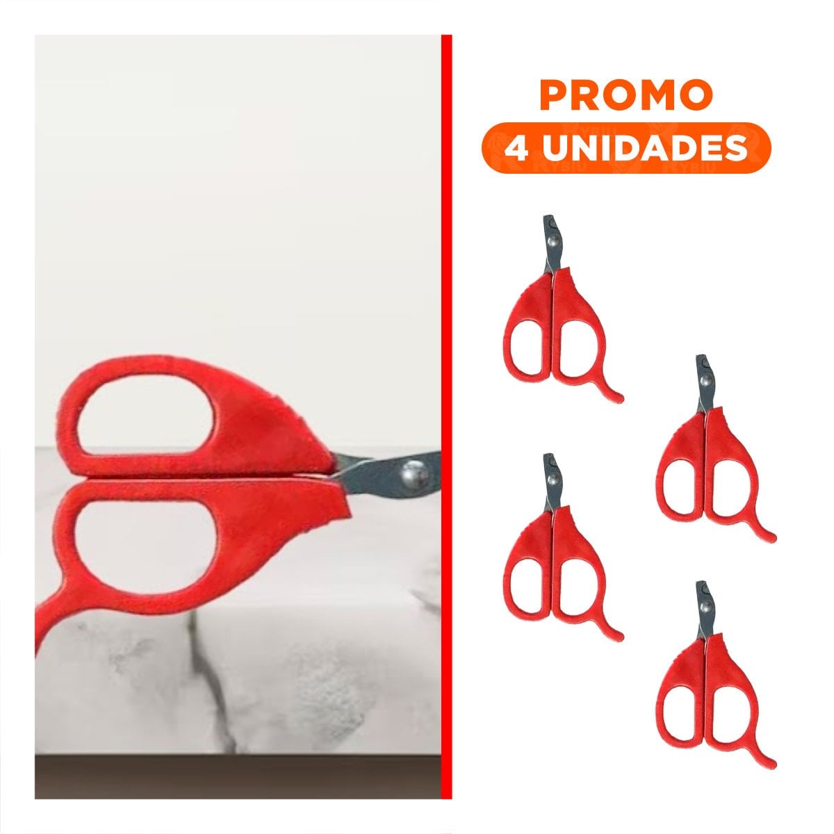 PACK4 ALICATE PRACTICO PARA GATOS Y CACHORROS ROJO Y+REGALO STICKER - 1