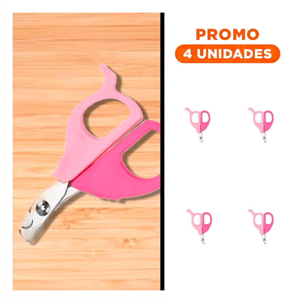 PACK4 ALICATE PRACTICO PARA GATOS Y CACHORROS ROSADO Y+REGALO STICKER - 1